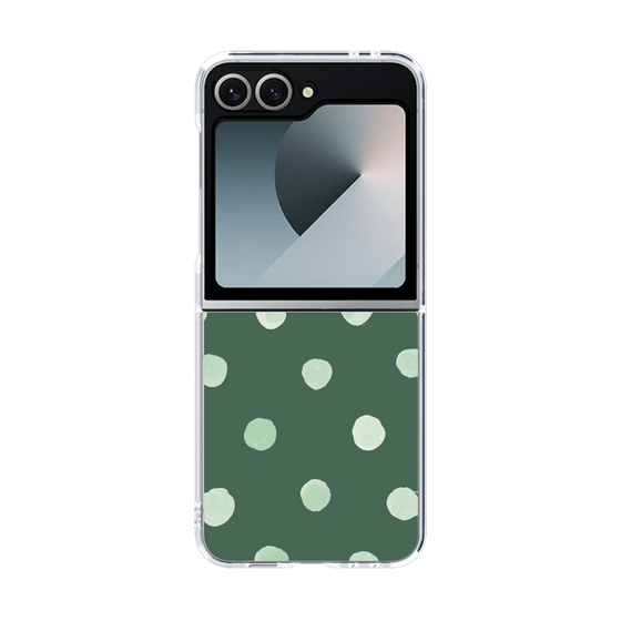 クリアケース［ 水彩ドット・レトロカラー - Green ］