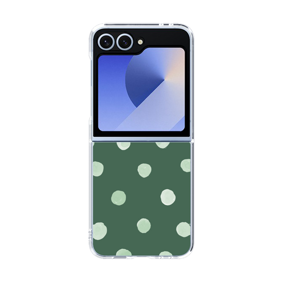 クリアケース［ 水彩ドット・レトロカラー - Green ］