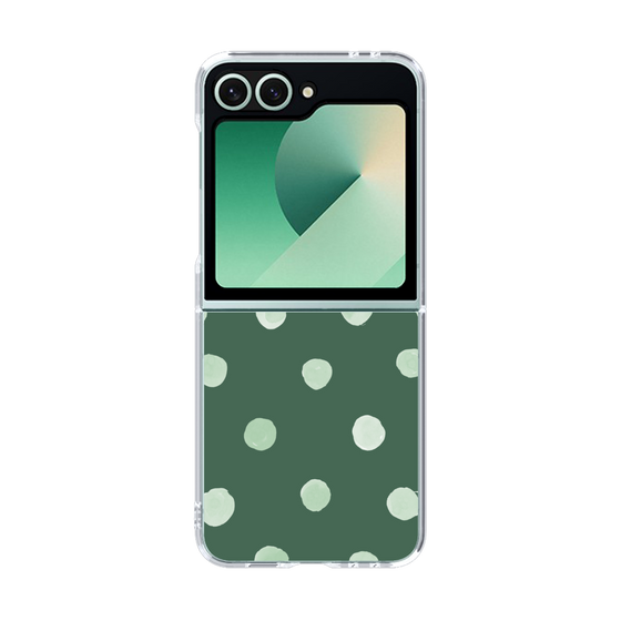 クリアケース［ 水彩ドット・レトロカラー - Green ］
