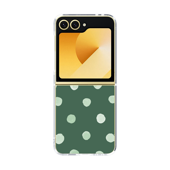 クリアケース［ 水彩ドット・レトロカラー - Green ］