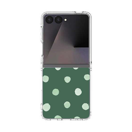 クリアケース［ 水彩ドット・レトロカラー - Green ］