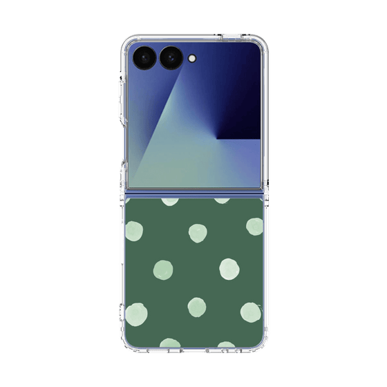 クリアケース［ 水彩ドット・レトロカラー - Green ］