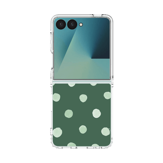 クリアケース［ 水彩ドット・レトロカラー - Green ］