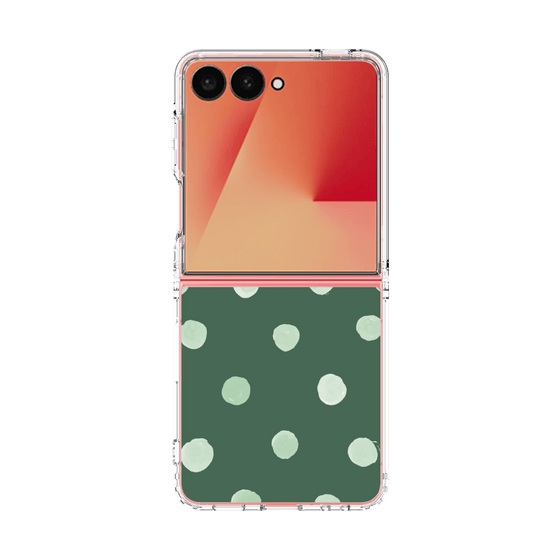 クリアケース［ 水彩ドット・レトロカラー - Green ］
