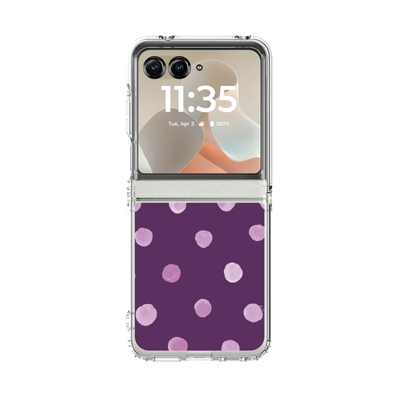 クリアケース［ 水彩ドット・レトロカラー - Purple ］