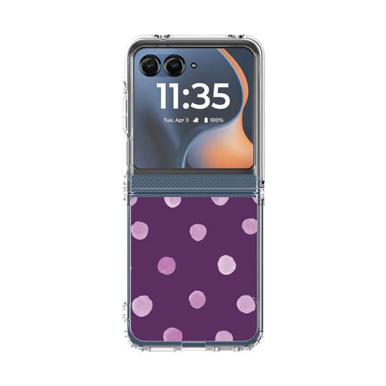 クリアケース［ 水彩ドット・レトロカラー - Purple ］