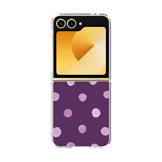 クリアケース［ 水彩ドット・レトロカラー - Purple ］