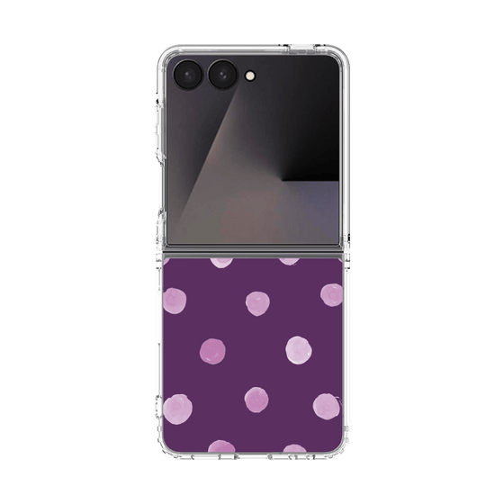 クリアケース［ 水彩ドット・レトロカラー - Purple ］