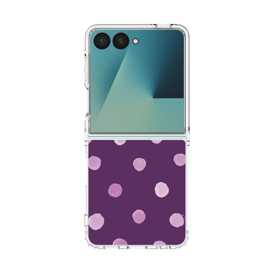 クリアケース［ 水彩ドット・レトロカラー - Purple ］
