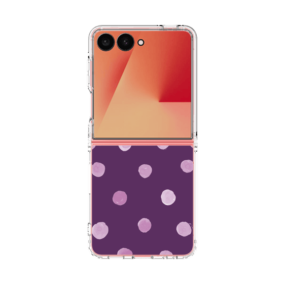クリアケース［ 水彩ドット・レトロカラー - Purple ］