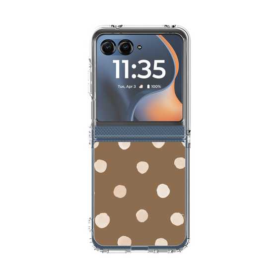 クリアケース［ 水彩ドット・レトロカラー - Brown ］