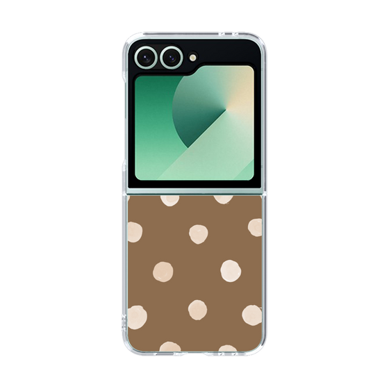 クリアケース［ 水彩ドット・レトロカラー - Brown ］