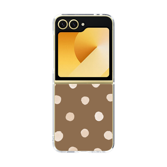 クリアケース［ 水彩ドット・レトロカラー - Brown ］