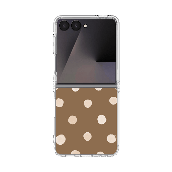 クリアケース［ 水彩ドット・レトロカラー - Brown ］