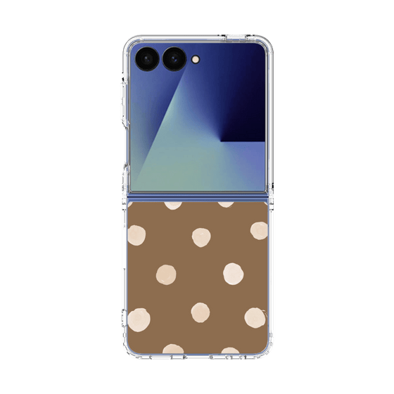 クリアケース［ 水彩ドット・レトロカラー - Brown ］