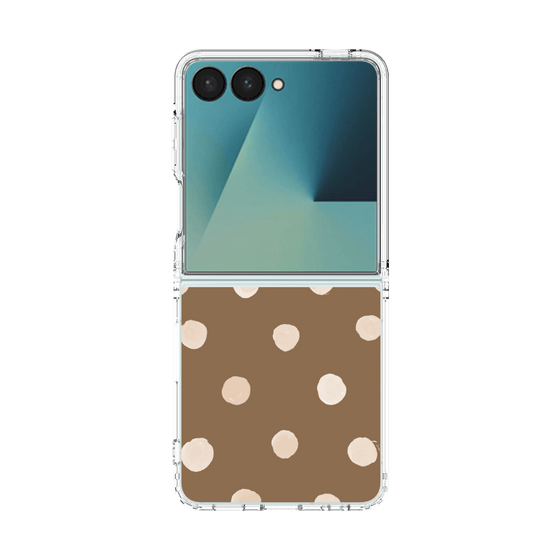 クリアケース［ 水彩ドット・レトロカラー - Brown ］