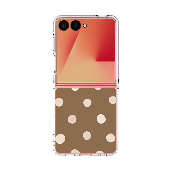 クリアケース［ 水彩ドット・レトロカラー - Brown ］