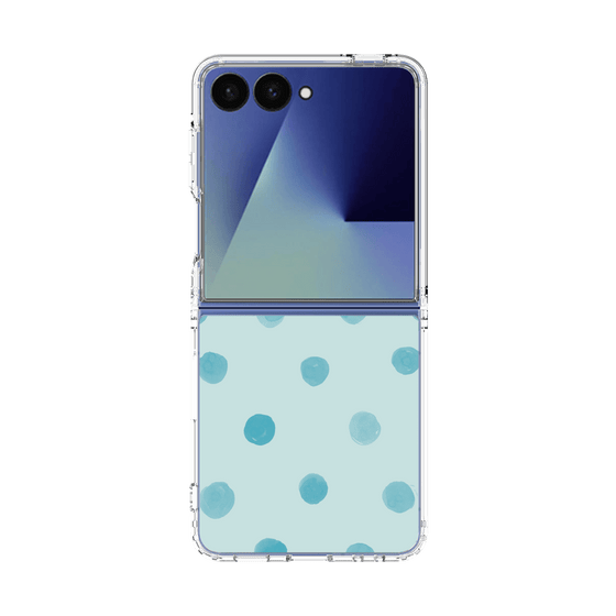 クリアケース［ 水彩ドット・レトロカラー - Light Blue ］