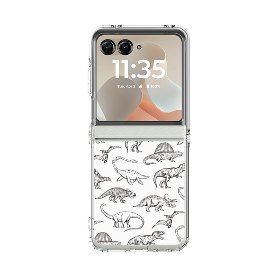 クリアケース［ Dinosaurs No.2 - White ］