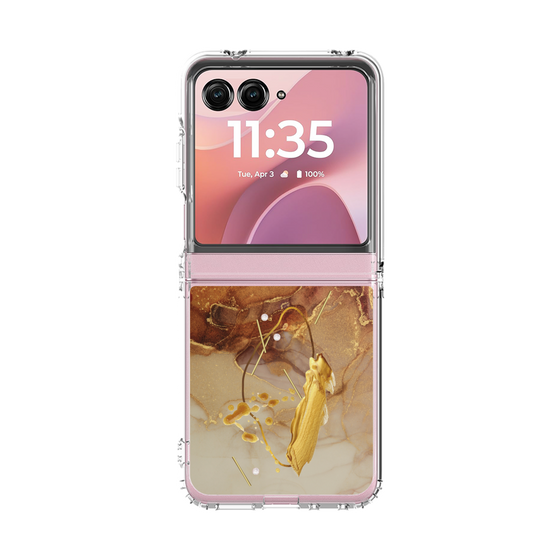 クリアケース［ Marble Nuance Painting Brown ］