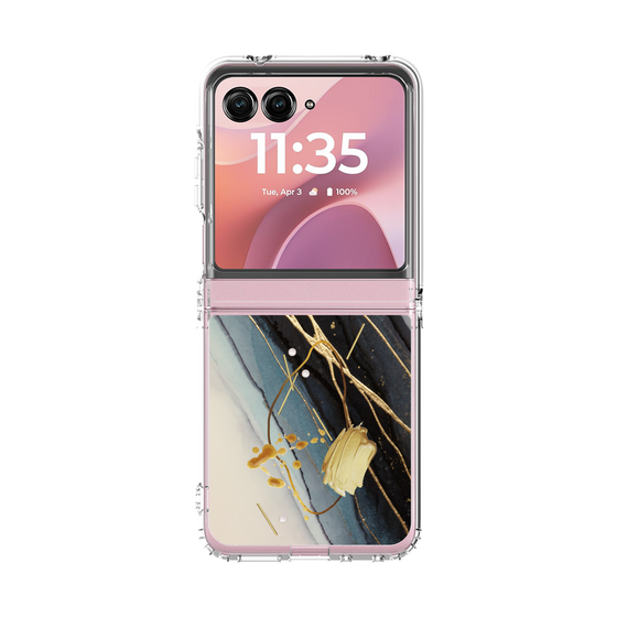 クリアケース［ Marble Nuance Painting Black ］