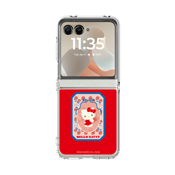 クリアケース［ ハローキティ - KT - 昭和レトロ - 四角 - 赤 ］