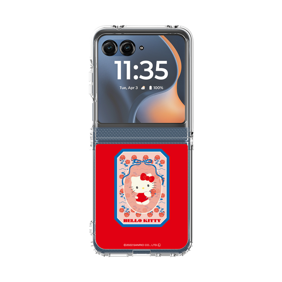 クリアケース［ ハローキティ - KT - 昭和レトロ - 四角 - 赤 ］