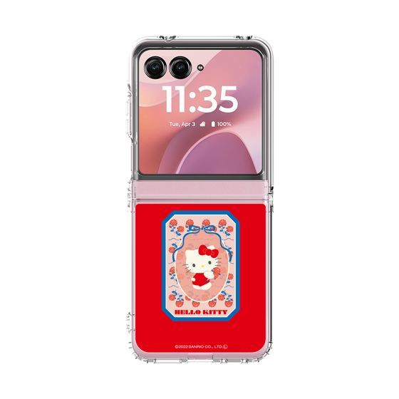 クリアケース［ ハローキティ - KT - 昭和レトロ - 四角 - 赤 ］