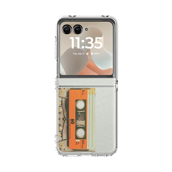 クリアケース［ RETORO CASSETTE TAPE - Skeleton Orange ］