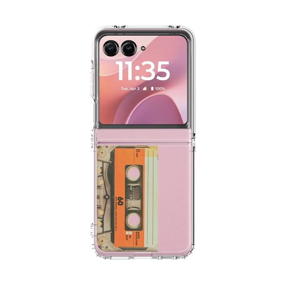 クリアケース［ RETORO CASSETTE TAPE - Skeleton Orange ］