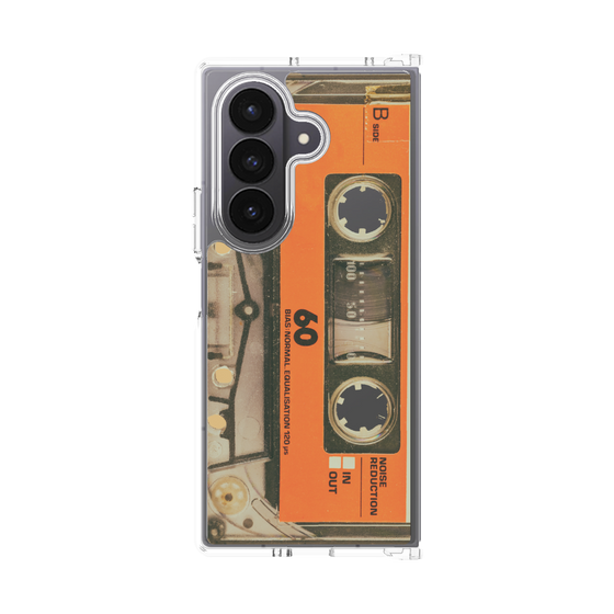 クリアケース［ RETORO CASSETTE TAPE - Skeleton Orange ］