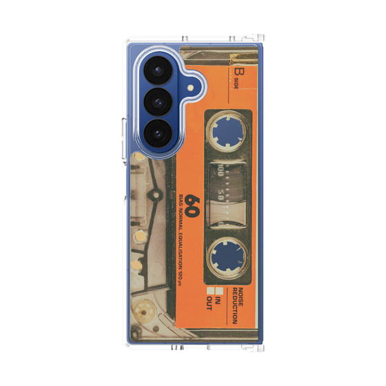 クリアケース［ RETORO CASSETTE TAPE - Skeleton Orange ］