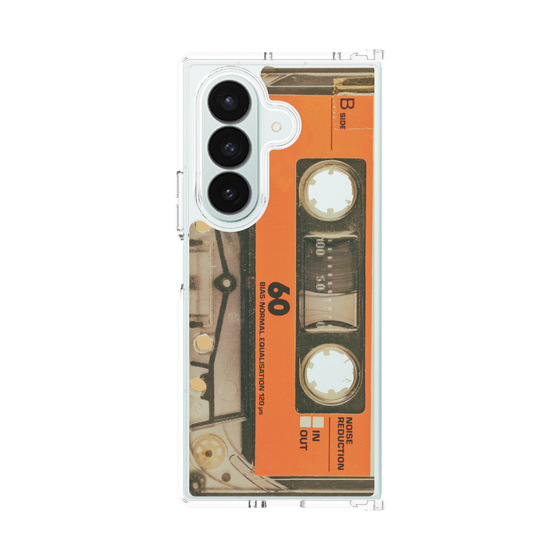 クリアケース［ RETORO CASSETTE TAPE - Skeleton Orange ］