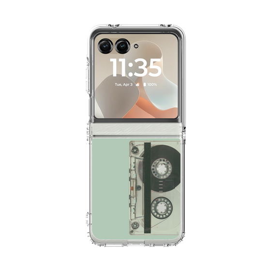 クリアケース［ RETORO CASSETTE TAPE - Skeleton Blue ］