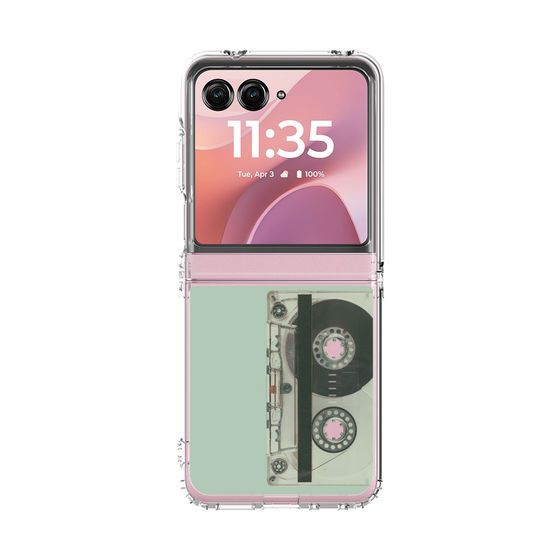 クリアケース［ RETORO CASSETTE TAPE - Skeleton Blue ］