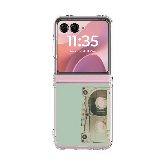 クリアケース［ RETORO CASSETTE TAPE - Skeleton Red ］