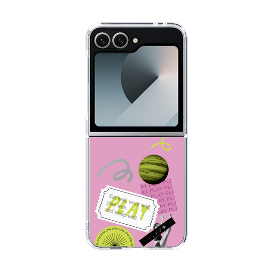 クリアケース［ Playful sticker - Dusty Pink ］