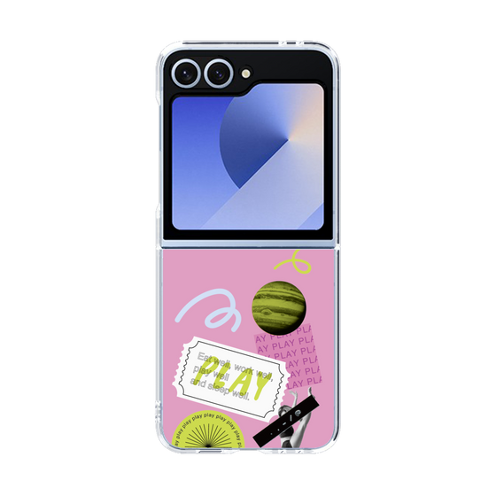 クリアケース［ Playful sticker - Dusty Pink ］