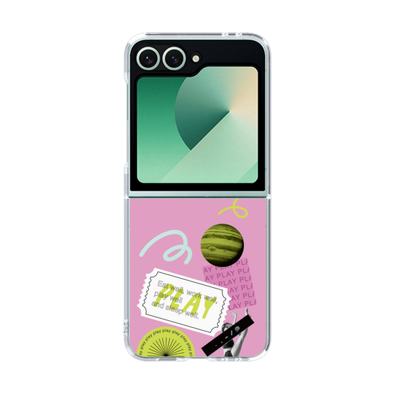 クリアケース［ Playful sticker - Dusty Pink ］