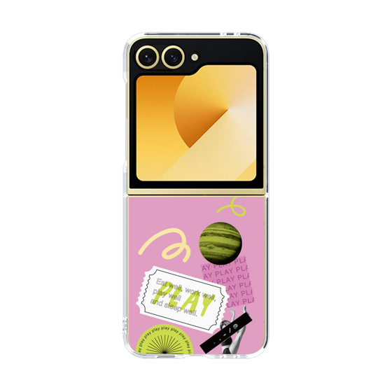 クリアケース［ Playful sticker - Dusty Pink ］