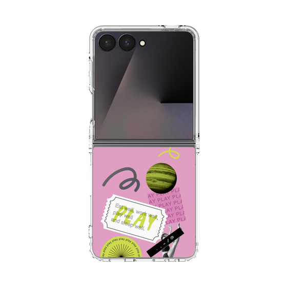 クリアケース［ Playful sticker - Dusty Pink ］