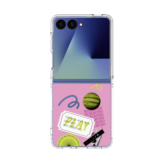 クリアケース［ Playful sticker - Dusty Pink ］