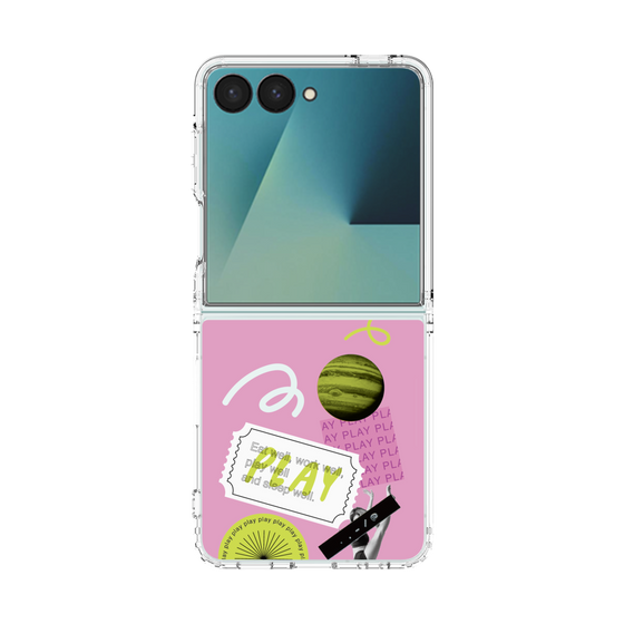 クリアケース［ Playful sticker - Dusty Pink ］