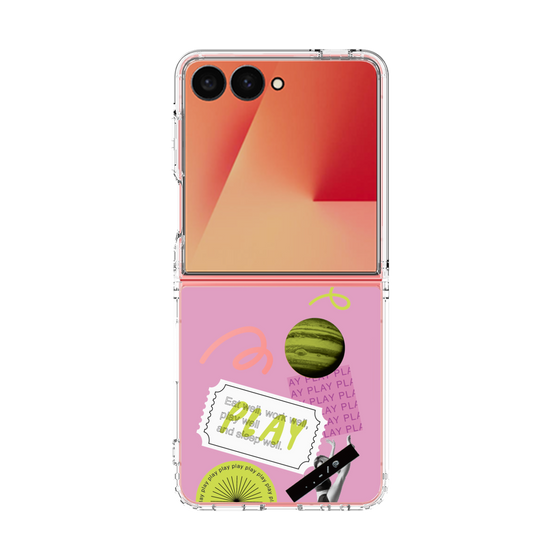 クリアケース［ Playful sticker - Dusty Pink ］