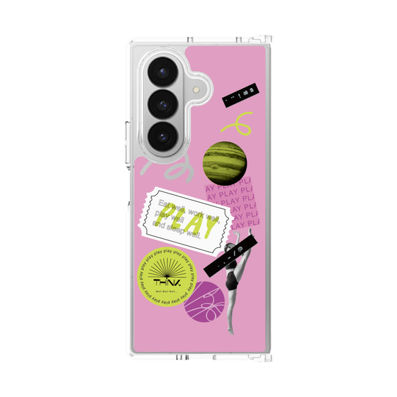 クリアケース［ Playful sticker - Dusty Pink ］