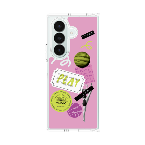 クリアケース［ Playful sticker - Dusty Pink ］