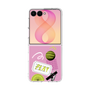クリアケース［ Playful sticker - Dusty Pink ］