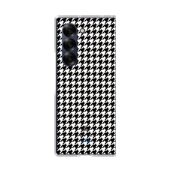 クリアケース［ Houndstooth Pattern Black with LANVIN en Bleu logo- ランバン 千鳥格子柄 ブラック ］