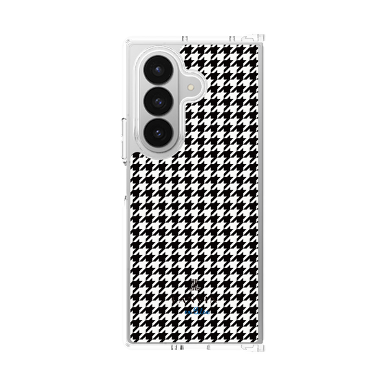 クリアケース［ Houndstooth Pattern Black with LANVIN en Bleu logo- ランバン 千鳥格子柄 ブラック ］
