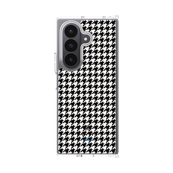 クリアケース［ Houndstooth Pattern Black with LANVIN en Bleu logo- ランバン 千鳥格子柄 ブラック ］